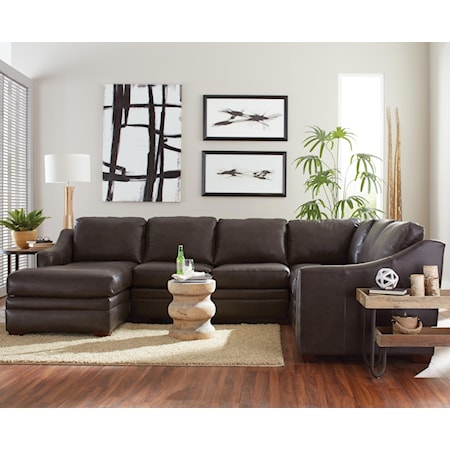 Custom 3 Pc Sectional Sofa w/ Power Recliner